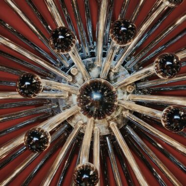 Stunning Art Deco chandelier with glass rods in Şişli, Istanbul.